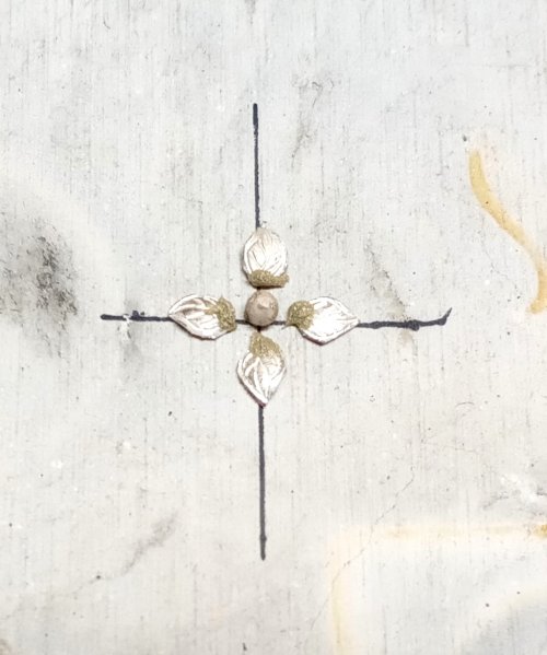 Judy Larson's Small Embellished Classic Cross - , Metalwork, Dapping, Dapping Jewelry, Tumbling, Tumble, Tumbling Jewelry, Butane Torch, Soldering, Solder, position